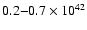$0.2{-}0.7\times10^{42}$