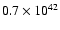 $0.7\times10^{42}$