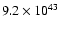 $9.2\times10^{43}$