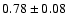 $0.78\pm0.08$