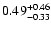 $\rm0.49^{+0.46}_{-0.33}$