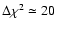 $\Delta\chi^2\simeq20$