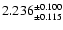 $2.236 ^{\pm 0.100}_{\pm 0.115}$