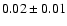 $0.02\pm0.01$