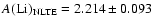 $A({\rm Li})_{\rm NLTE} = 2.214\pm0.093$