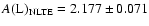 $A({\rm L})_{\rm NLTE} = 2.177\pm 0.071$