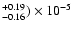$^{+0.19}_{-0.16}) \times 10^{-5}$