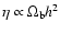 $\eta \propto \Omega_{\rm b} h^2$
