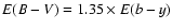 $E(B-V) = 1.35\times
E(b-y)$