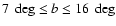 $7~\deg \leq b \leq 16~\deg$