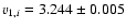 $v_{1,i} = 3.244 \pm 0.005$