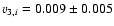 $v_{3,i} = 0.009 \pm0.005$