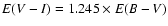 $E(V-I)=1.245 \times E(B-V)$