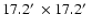 $17.2\hbox{$^\prime$ }\times 17.2\hbox{$^\prime$ }$