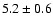 $5.2\pm0.6$