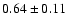 $0.64\pm0.11$