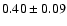 $0.40\pm0.09$