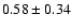 $0.58\pm0.34$