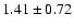 $1.41\pm0.72$