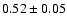 $0.52\pm0.05$