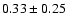 $0.33\pm0.25$