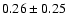 $0.26\pm0.25$