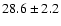$ 28.6\pm 2.2$