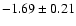 $-1.69\pm0.21$