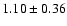 $1.10\pm0.36$