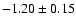 $-1.20\pm0.15$