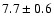 $7.7\pm0.6$
