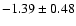 $-1.39\pm0.48$