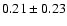 $0.21\pm0.23$