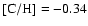 $\rm [C/H]=-0.34$