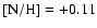 $\rm [N/H]=+0.11$