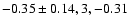 $-0.35\pm0.14, 3,-0.31$