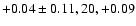 $+0.04\pm0.11,20,+0.09$