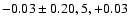 $-0.03\pm0.20, 5,+0.03$