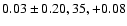 $0.03\pm0.20,35,+0.08$