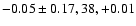 $-0.05\pm0.17,38,+0.01$