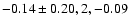 $-0.14\pm0.20,2,-0.09$