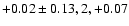 $+0.02\pm0.13, 2,+0.07$