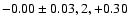 $-0.00\pm 0.03, 2,+0.30$