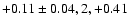 $+0.11\pm 0.04, 2, +0.41$