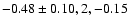 $-0.48\pm 0.10, 2, -0.15$