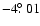 $-4\hbox{$.\!\!^\circ$ }01$