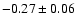 $ -0.27 \pm 0.06 $