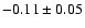$ -0.11 \pm 0.05 $
