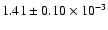 $ 1.41 \pm 0.10\times 10^{-3} $