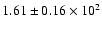 $ 1.61 \pm 0.16\times 10^{2} $